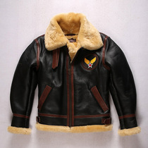Fur integrated male style American genuine leather leather upturned B3 Air Force flight attendant Winter thickened leather jacket jacket