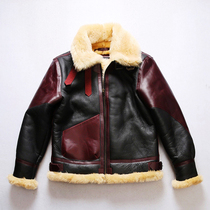 General Patton Air Force B3 Leather Clothing Male Sheep Leather Fur Integrated Pilot Leather Jacket Genuine leather Flying jacket