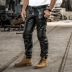 Quần da nam xe máy Da nam thanh niên Slim Harley xe máy cưỡi kính chắn gió dày quần da quần áo thời trang nam hàng hiệu Quần da