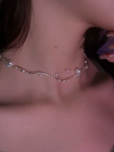 Универсальное ожерелье из жемчуга, элегантная модная цепочка до ключиц