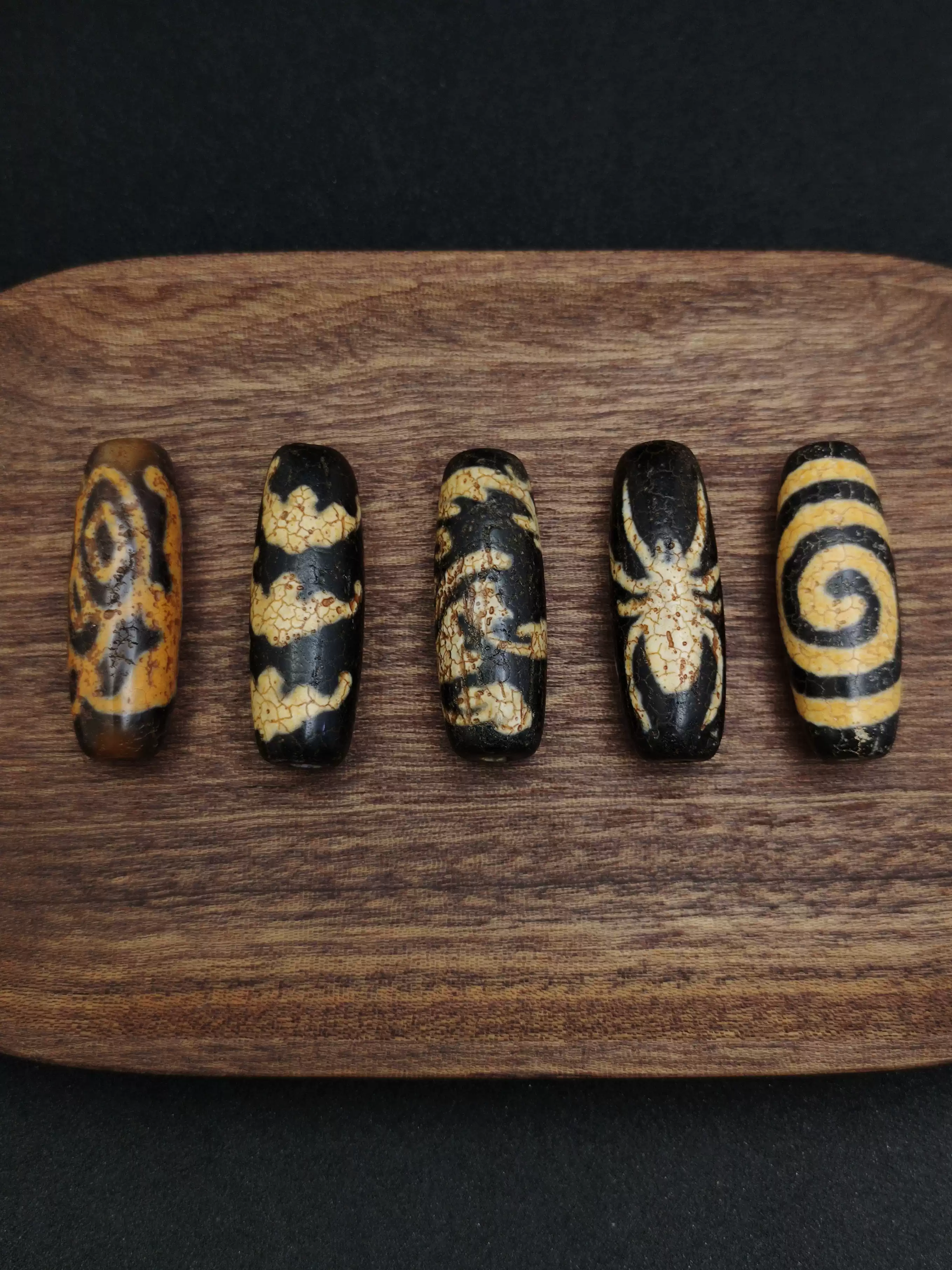 西藏天珠福在眼前祥云如意吊坠古玩玉髓配珠朱雀蜘蛛款式