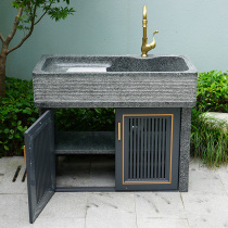 Courtyard marble head Laundry pool with washboard outdoor pool Terra basin Home Balcony Washing basin one-piece sink