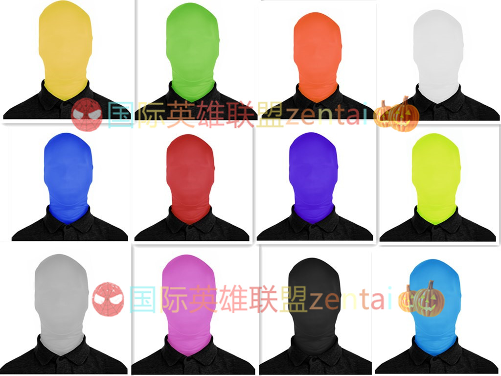 A variety of colors zentai full-pack headgear