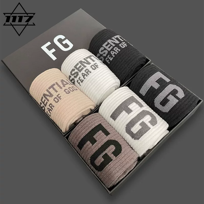 Чулки FOG мужские длинные носки женские изо Бога высшего уровня Essentials хлопковые спортивные носки средней длины