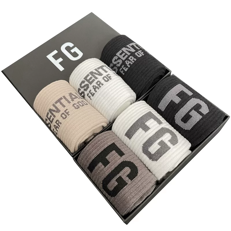 Чулки FOG мужские длинные носки женские изо Бога высшего уровня Essentials хлопковые спортивные носки средней длины