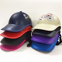 New French womens battery car cap cartoon cap Womens visor hat multi-color pattern random