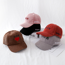 Autumn and winter baby caps childrens caps Korean version of tide Joker corduroy hats for boys and girls baseball caps baby winter hats