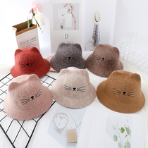 Autumn and winter baby hat wool cat cat basin hat baby hat children boy boy girl cute fisherman hat