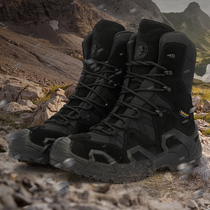 Professional outdoor top layer cowhide lace-up high-top wear-resistant spring and autumn cowhide thick-soled hiking shoes combat boots tactical boots