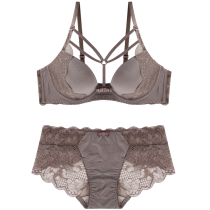 Korean autumn Ulala bra women lift breast back double breasted deep V cotton underwear bra set bra