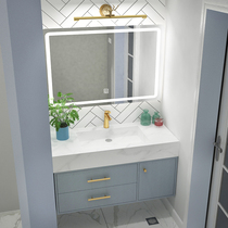 Light Lavish Rockboard Integrated Basin Bath Cabinet Combination Suit Toilet Wash Wash Face Pool Wash Table Basin Modern Brief