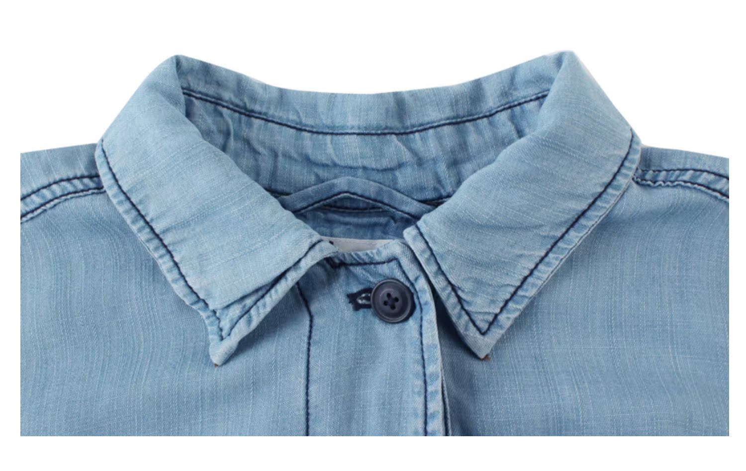 Áo sơ mi nữ dáng dài tay Gap Gap 469245 E 2019 mới Áo sơ mi thời trang nữ hàng đầu của Tencel - Áo sơ mi áo sơ mi pierre cardin
