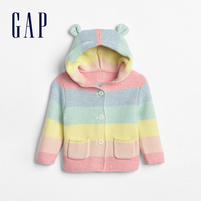 Gap Baby striped knitted jacket Autumn and winter 336728 men and women