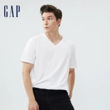Gap, хлопковая летняя футболка с коротким рукавом подходит для мужчин и женщин для влюбленных, V-образный вырез