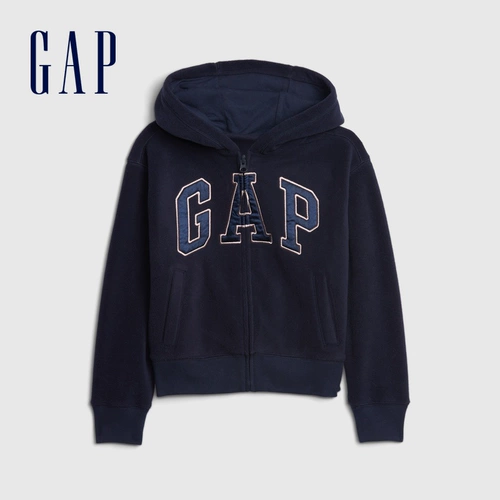 Gap Бархатная спортивная толстовка, весенний кардиган, с печатью вашего логотипа, тренд сезона, в западном стиле, детская одежда