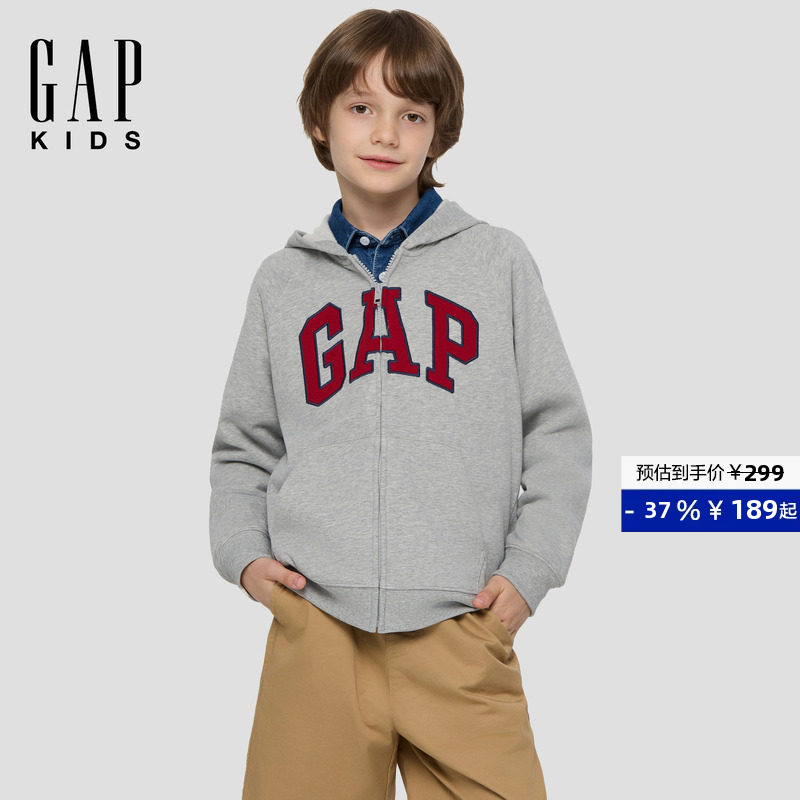 [Same Style for Kids and Adults] Gap Logo Hooded Sweatshirt Jacket for Men, Women, and Children in Terry Cloth