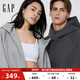 Мужская и женская одежда Gap, осень 2025, новый американский тяжелый свободный свитер с капюшоном на молнии с логотипом 788501