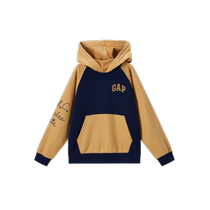 Gap boys 2024 autumn new logo contrast stitching hooded pullover sweatshirt childrens top 641729