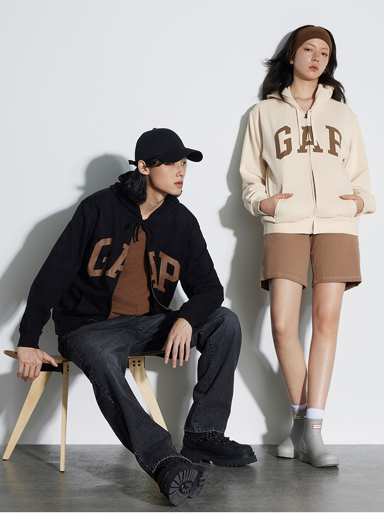 Gap 盖璞 24年春季 男女同款经典LOGO复古连帽开衫卫衣 892182 双重优惠折后￥159包邮 多色可选