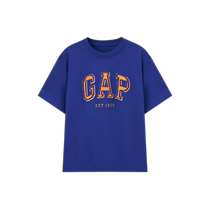(Same style as Ouyang Nana) Gap mens and womens 2024 early autumn new pure cotton logo short-sleeved T-shirt 637536