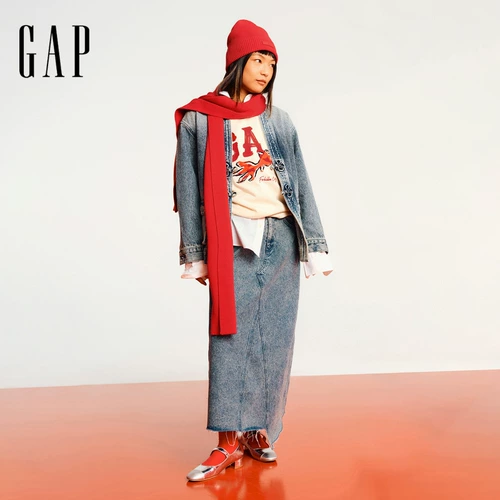 Gap, весенний красный трикотажный мягкий шарф, тренд сезона, с печатью вашего логотипа