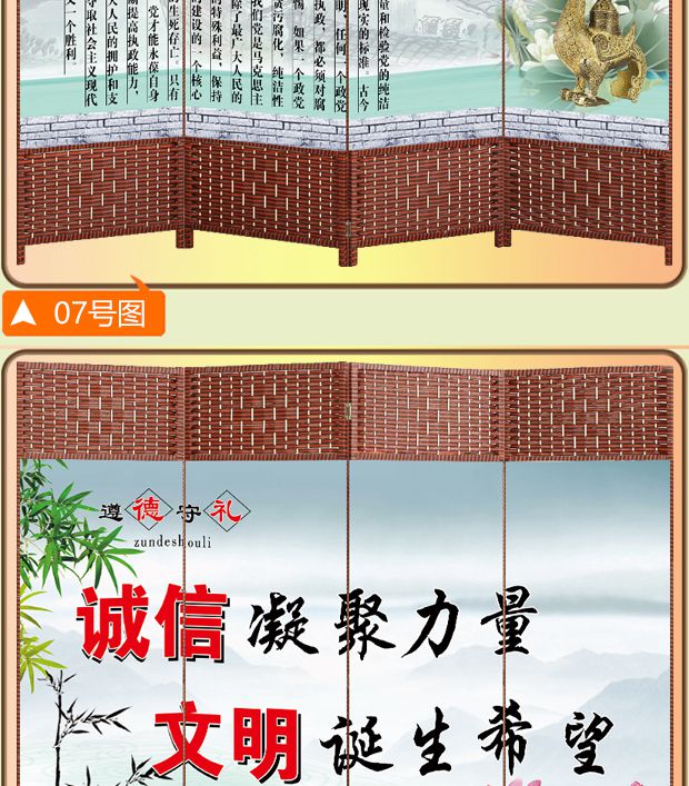 Trung Quốc cổ màn hình gấp màn hình vách ngăn không gian phòng khách di chuyển đơn giản gỗ rắn gấp đôi vải căng - Màn hình / Cửa sổ bình phong vải