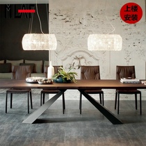 Industrial style office desk Solid wood conference table loft desk negotiation table Modern simple meeting table Retro creative