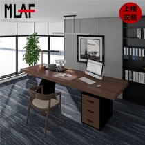 LOFT solid wood desk boss table simple modern office furniture general manager desk industrial wind computer desk