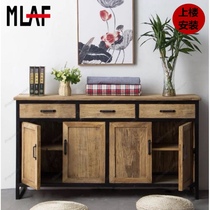 Industrial wind solid wood cabinet retro iron shoe cabinet old locker creative drawer loft cabinet