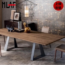 Nordic solid wood conference table Industrial style office desk Simple modern negotiation table Employee loft long table