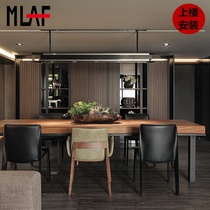 Nordic Wrought iron solid wood dining table Industrial style office desk loft conference table desk training table Modern simple long table