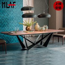 Nordic iron solid wood conference table modern simple desk industrial wind desk boss desk writing desk