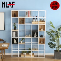 Office partition shelf Screen living room modern simple entrance Industrial wind bookshelf Wrought iron floor-to-ceiling display stand