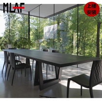 Nordic wrought iron solid wood dining table industrial wind desk loft conference desk computer desk designer furniture desk