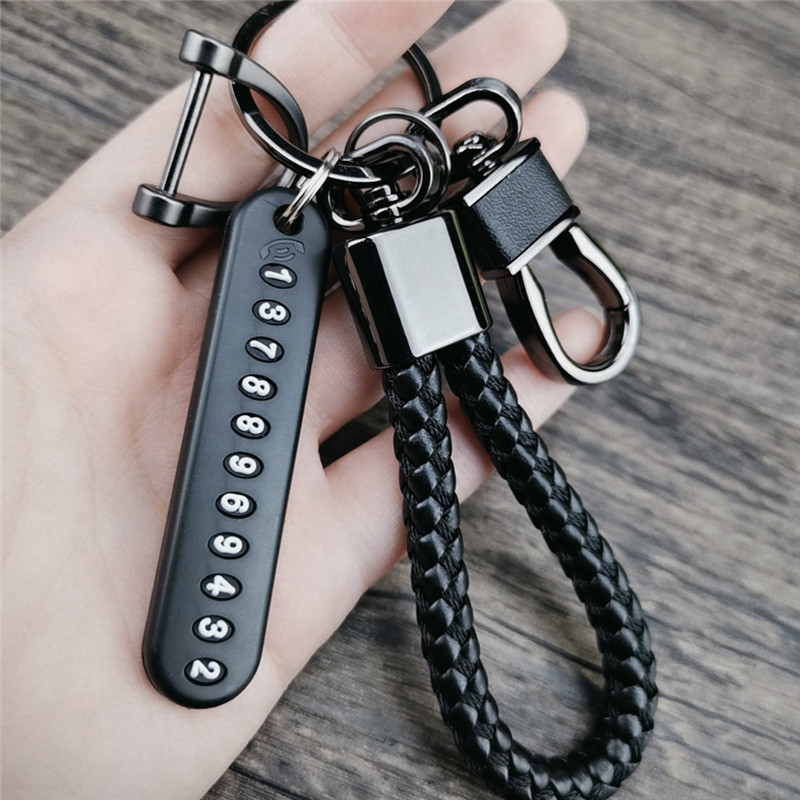 Number plate car key chain creative anti-lost phone DIY pendant men's fashion women's key chain horseshoe ring