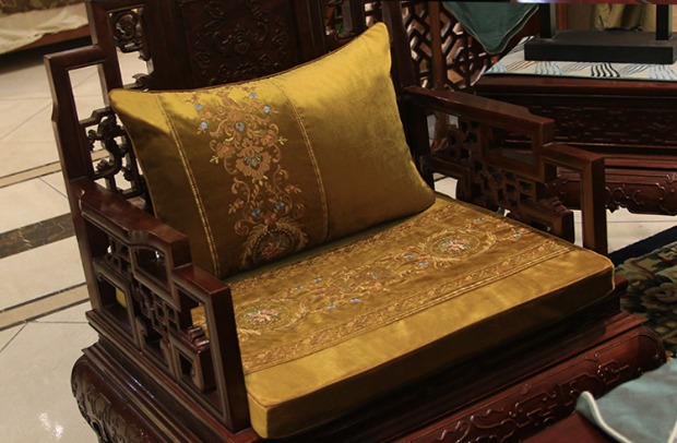 [Nhập khẩu nhung] Trung Quốc gỗ gụ rắn ghế gỗ đệm sofa đệm tựa lưng La Hán giường dày bọt biển đệm mẫu đệm ghế