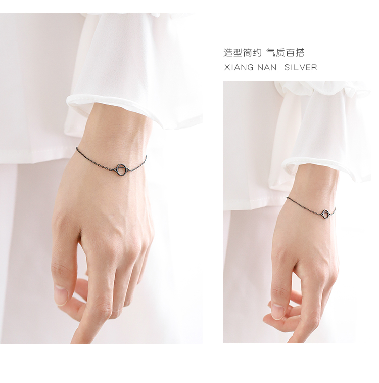 [South Lane] 925 sterling silver đen tối hành tinh bracelet ngọt ngào vệ tinh bracelet trang sức bạn gái trang sức quà tặng nữ