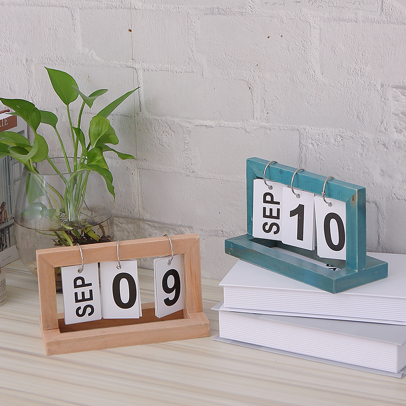 ins Nordic cute calendar desktop net red decoration date decoration photo props wooden shooting knick-knack