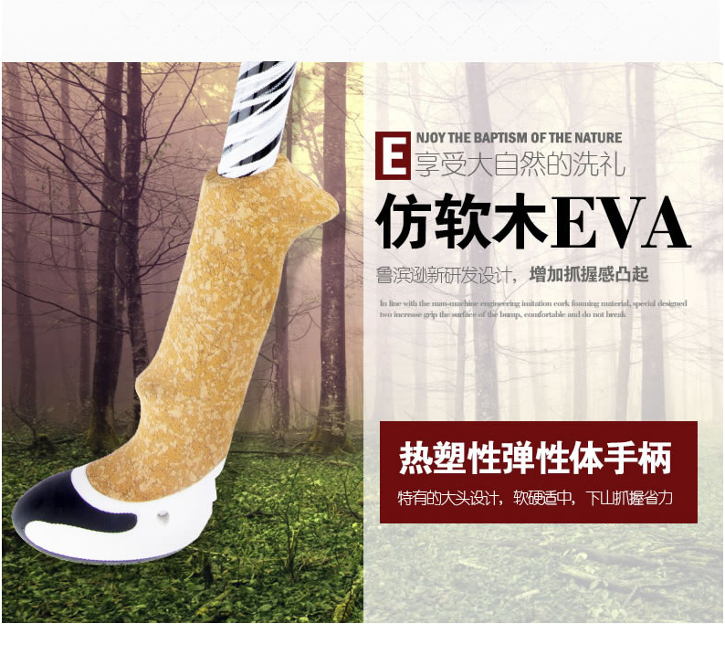Robinson bốn gậy gậy đi bộ gậy khóa trekking cực carbon gậy kính thiên văn thiết bị du lịch vật tư ngoài trời gậy chống chân