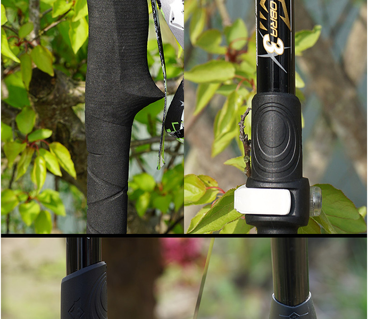 Trailblazer sợi carbon trekking cực carbon carbon siêu nhẹ nạng mía bên trong và bên ngoài khóa đi bộ máy móc giảm xóc gậy leo núi chính hãng