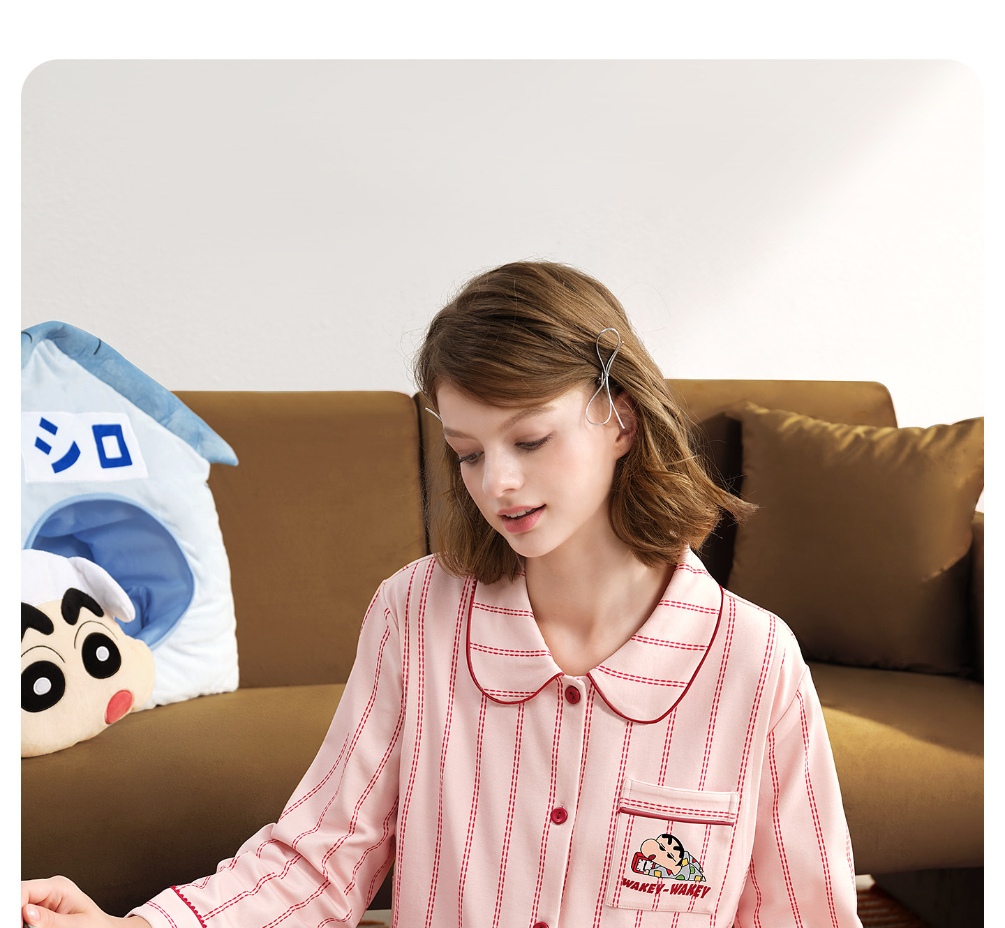 Yatemo & Crayon Shin-Chan Collaboration Cardigan Maternity Wear Autumn/Winter Nursing Pajamas for Pregnant and Postpartum Women Homewear — 27