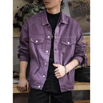 American retro trendy brand heavy duty workwear men's denim jacket 2025 autumn new washed cotton couple jacket