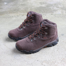 Original single foreign trade mens mountain outdoor shoes cowhide waterproof hiking shoes non-slip shock-absorbing hiking shoes cross-country travel shoes