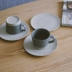 Park Jane Đồ đá kiểu Nhật Bản chà cốc cà phê và đĩa bay Cốc cà phê bằng gốm đơn giản cốc sữa cốc món ăn nhẹ 3004 - Cà phê