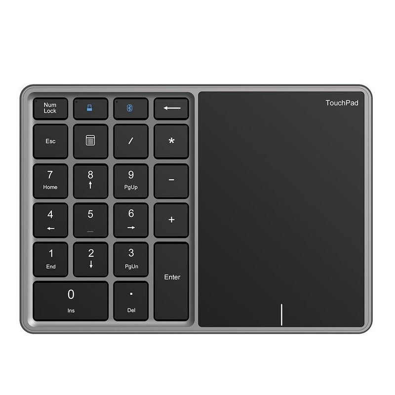 Cross-Border Hot-Selling Numeric Keyboard with Built-In Charging, Ultra-Thin Bluetooth + 2.4g Dual-Mode with Touchpad, Mini and Compact Cross-Border Hot-Selling Numeric Keyboard with Built-In Charging, Ultra-Thin Bluetooth + 2.4g Dual-Mode with Touchpad, Mini and Compact