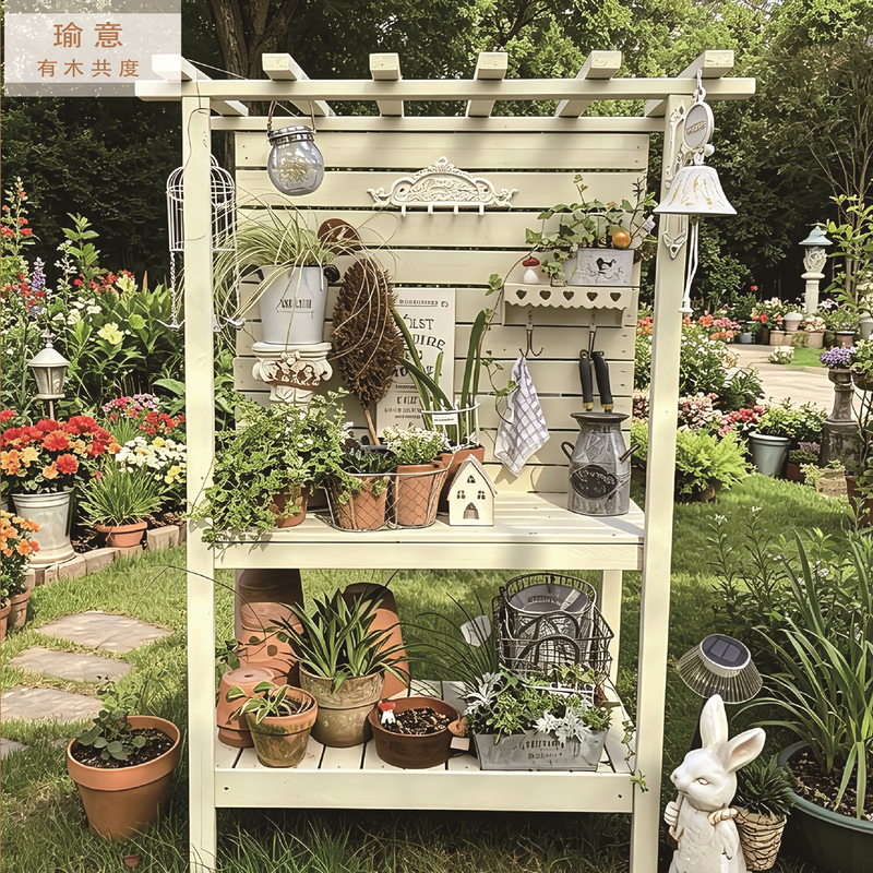 Gardening Tool Storage Rack, Anti-Corrosion Wood Outdoor Flower Stand, Courtyard Garden Storage Rack, Flower Shop Outdoor Flower Planting Workbench Gardening Tool Storage Rack, Anti-Corrosion Wood Outdoor Flower Stand, Courtyard Garden Storage Rack, Flower Shop Outdoor Flower Planting Workbench