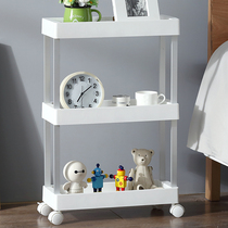 Bedroom small trolley shelve shelf floor multilayer living-room storage rack with pulley kitchen containing frame removable bookshelf