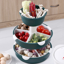 Kitchen Matching Dish Multilayer Containing of Superimposed Preparation Dish Tray Home Hot Pot Multifunction Special Dish Tray Theorizer