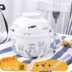 hộp cơm giữ nhiệt cắm điện Phim hoạt hình cốc cốc ăn liền gốm có nắp lớn học sinh dao kéo đặt hộp cơm trưa dễ thương ký túc xá bát đũa đũa nĩa - Hộp cơm điện sưởi ấm hộp cơm hâm nóng bằng điện Hộp cơm điện sưởi ấm