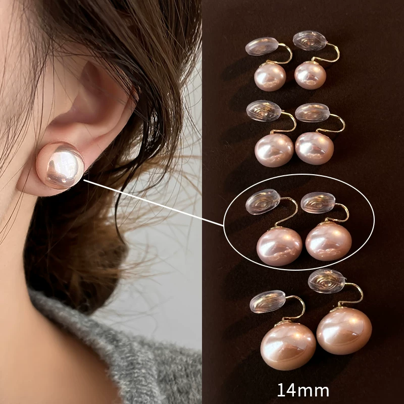 Earrings from pearl, ear clips, high-quality style, light luxury style